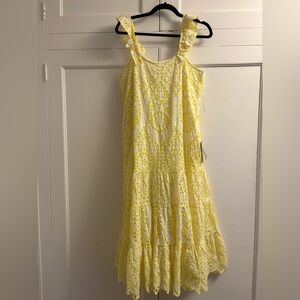 Nordstrom Yellow Eyelet Tiered Maxi Dress